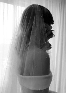 Nadia Long Pearl Bridal Veil 1