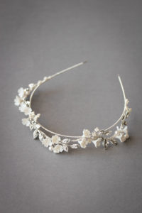 ABIGAIL floral wedding crown in silver 2