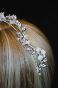 ABIGAIL floral wedding crown in silver 3