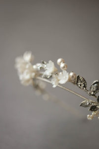 ABIGAIL floral wedding crown in silver 5