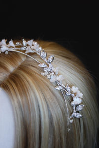 ABIGAIL floral wedding crown in silver 7