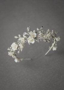 BESPOKE for Nancy_silver Gabriel floral wedding crown 3