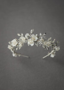 BESPOKE for Nancy_silver Gabriel floral wedding crown 7