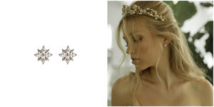 ELIZA crystal stud earrings in rose gold