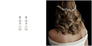 TULIP earrings and MARJORIE headpiece