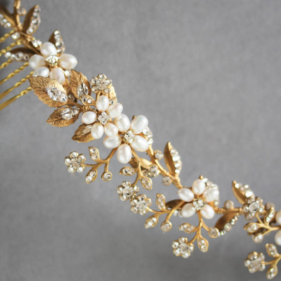 ENCHANTED floral headpiece in gold 11