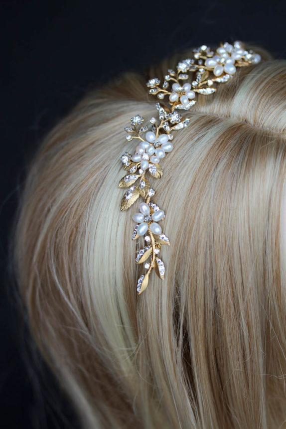 ENCHANTED floral headpiece in gold 9
