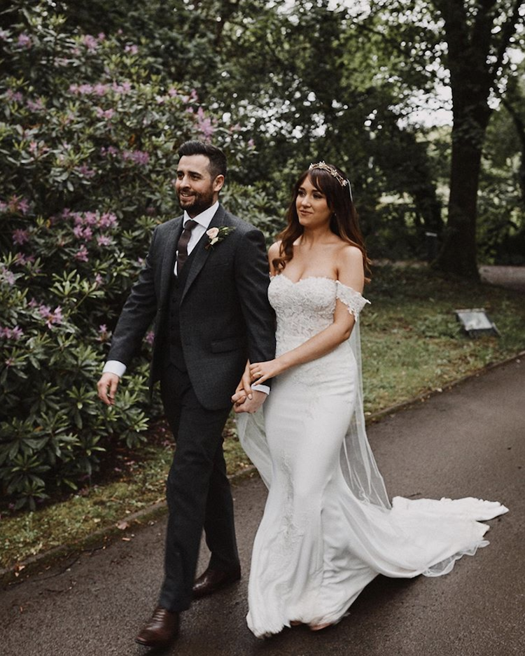 Bride Hayley wears the FLEUR wedding crown 2