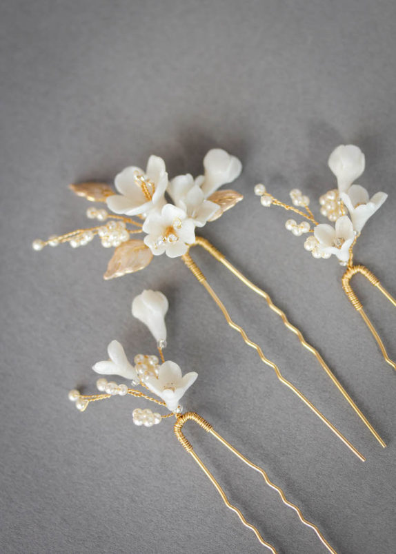 PETITE PINS in ivory and pale gold 4