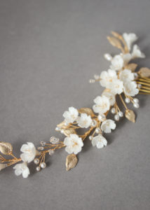 WILDERMERE headpiece in gold and ivory 1