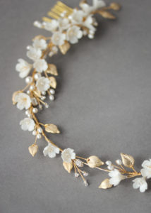 WILDERMERE headpiece in gold and ivory 2