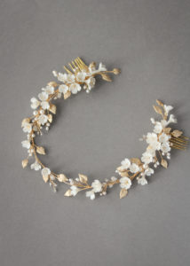 WILDERMERE headpiece in gold and ivory 3