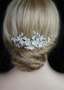 WISTERIA floral headpiece in silver and ivory 3