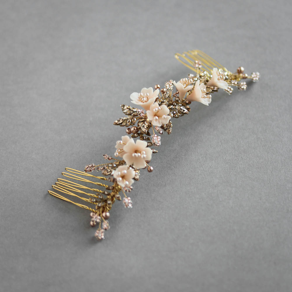 Bespoke for Britt_Verse x Wild Flowers bridal hair comb 10