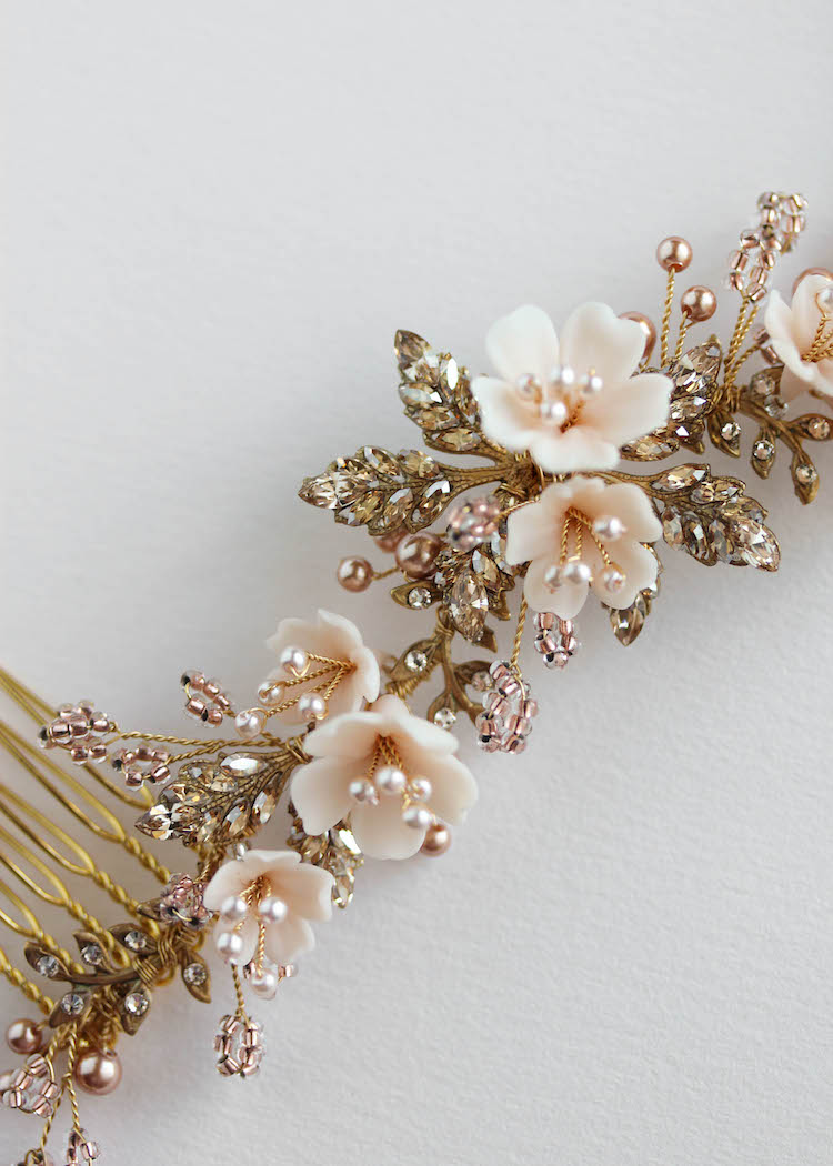 Bespoke for Britt_Verse x Wild Flowers bridal hair comb 7