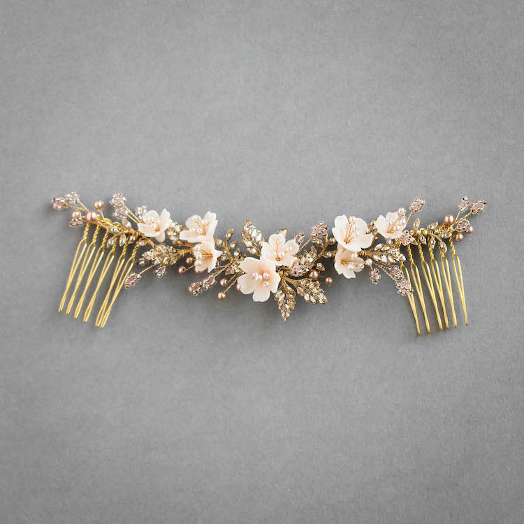 Bespoke for Britt_Verse x Wild Flowers bridal hair comb_2