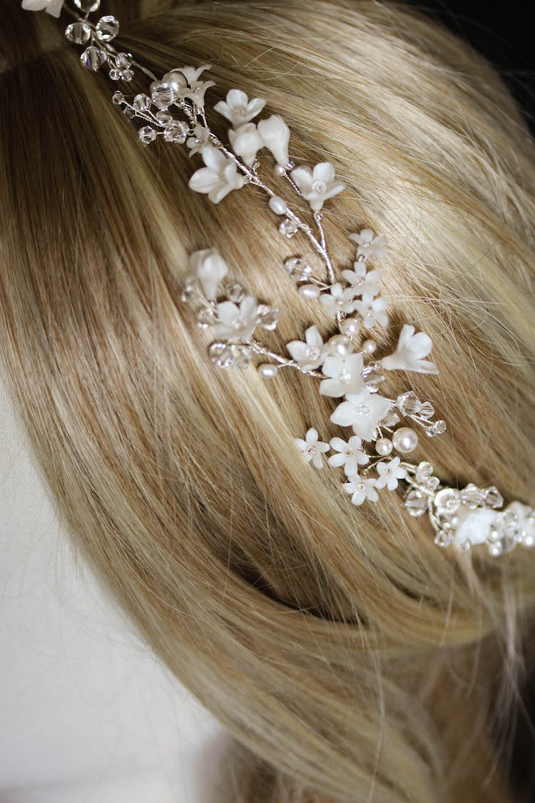 Bespoke for Leona_delicate hair vine with small flowers 1