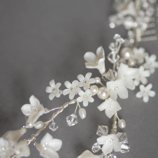 Bespoke for Leona_delicate hair vine with small flowers 2