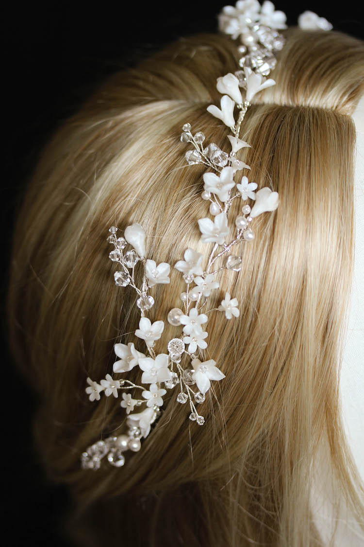 Bespoke for Leona_delicate hair vine with small flowers 6