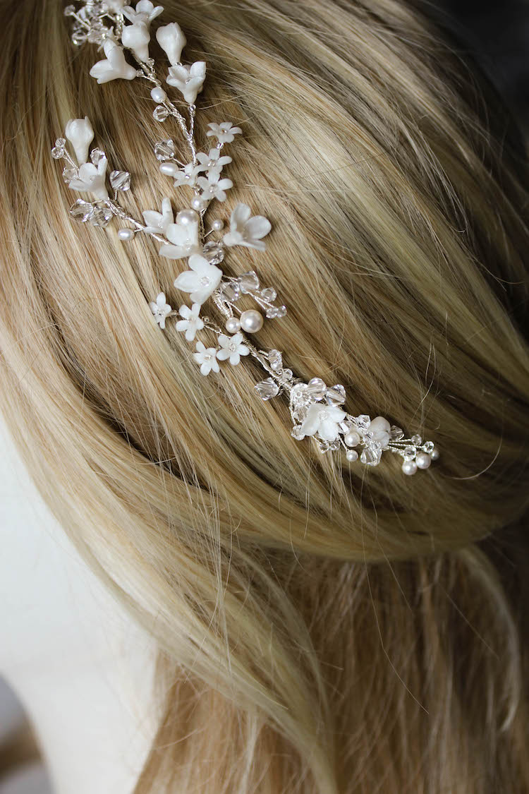 Bespoke for Leona_delicate hair vine with small flowers 8