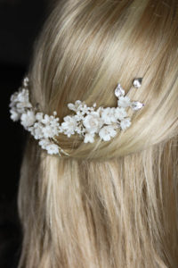 GARDENIA wedding headpiece with flowers 10