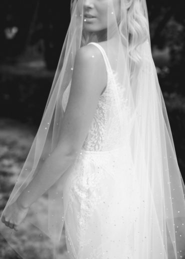 MIDNIGHT long wedding veil with crystals 1