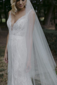 MIDNIGHT long wedding veil with crystals 15
