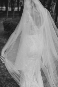 MIDNIGHT long wedding veil with crystals 16