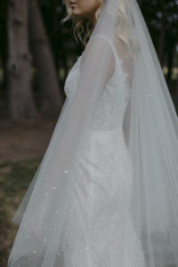 MIDNIGHT long wedding veil with crystals 2