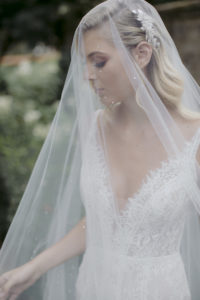 MIDNIGHT long wedding veil with crystals 7