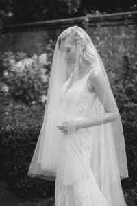 MIDNIGHT long wedding veil with crystals 8