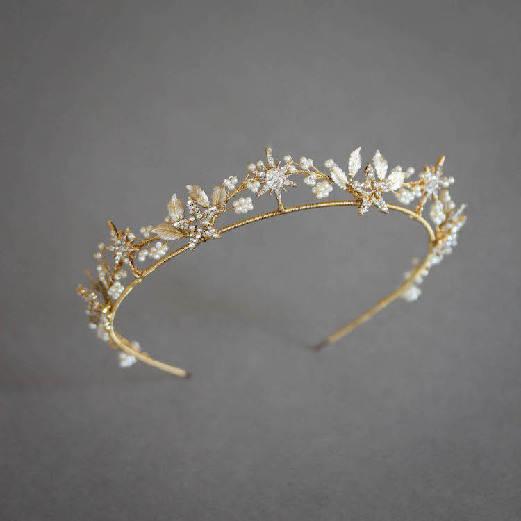 Starry Night_gold wedding crown with stars 1