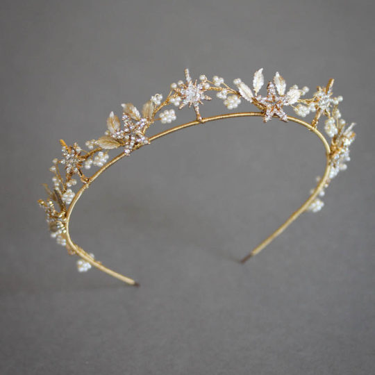 Starry Night_gold wedding crown with stars_5