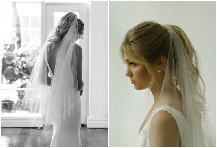 BORDEAUX pony tail wedding veil_TANIA MARAS