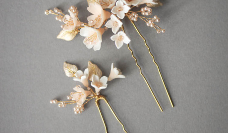 Bespoke For Cameron Cherry Blossom Hair Pins For Cameron 1