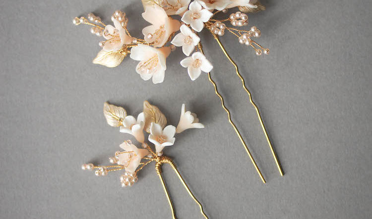 Maid of Honour | Cherry Blossom hair pins for Cameron