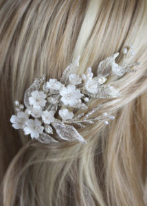Bespoke for Thuy_a silver floral hair comb with pearls 7