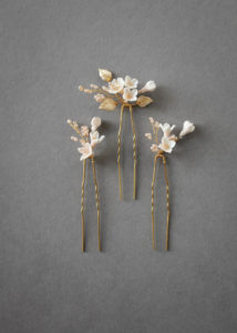 Petite Pins_Blush and pale gold floral hair pins 1