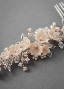 On the Eve | A bespoke blush bridal headpiece for Clara 7