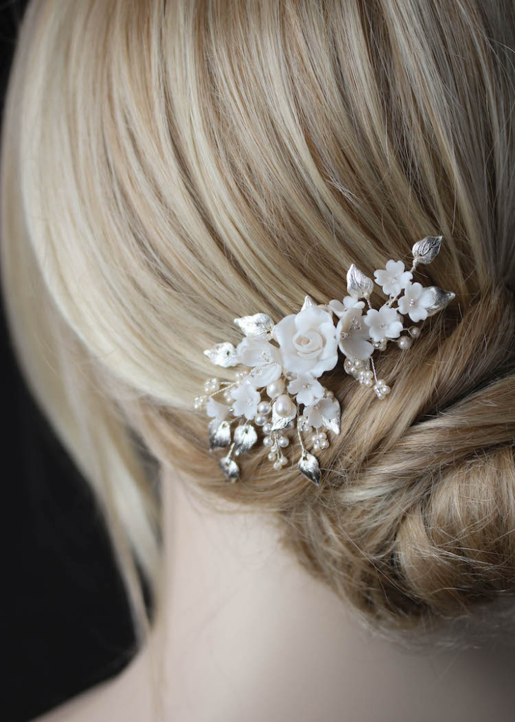 Bespoke For Mariam Wider Primrose Bridal Hair Comb 1