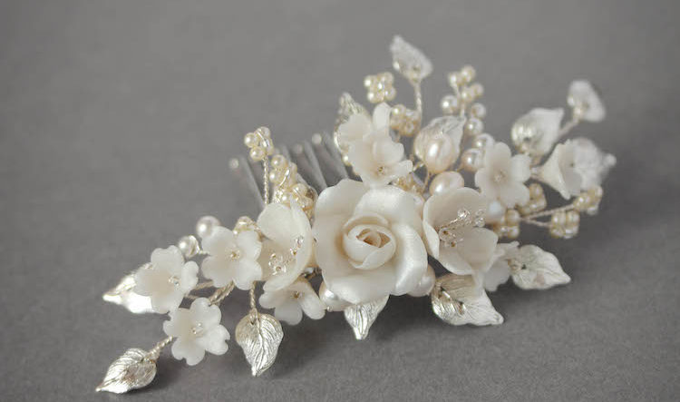Blooming Buds | A floral wedding hair comb for Mariam