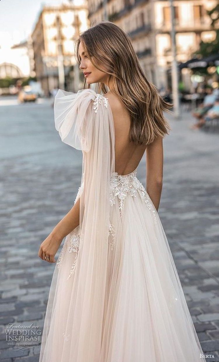 Top 5 hairstyles for a one shoulder wedding dress | Bridal styling advice |  Sheer wedding dress, Miami wedding dress, Berta wedding dress