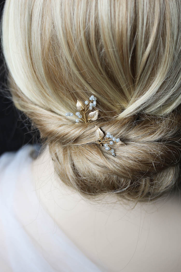 BLUEBELLS pale blue crystal hair pins 3