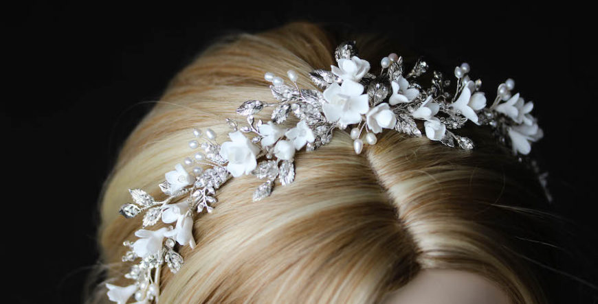 Brilliant White | A silver and white wedding crown for Samantha