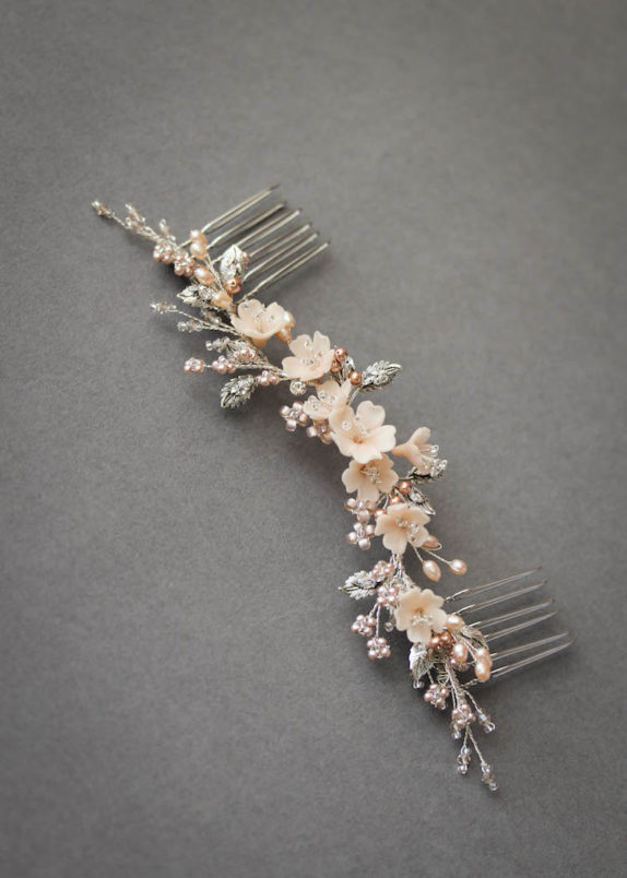 ODE TO DUSK_silver blush floral hair piece 8