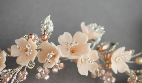 Ode To Dusk Silver Blush Floral Hair Piece 9