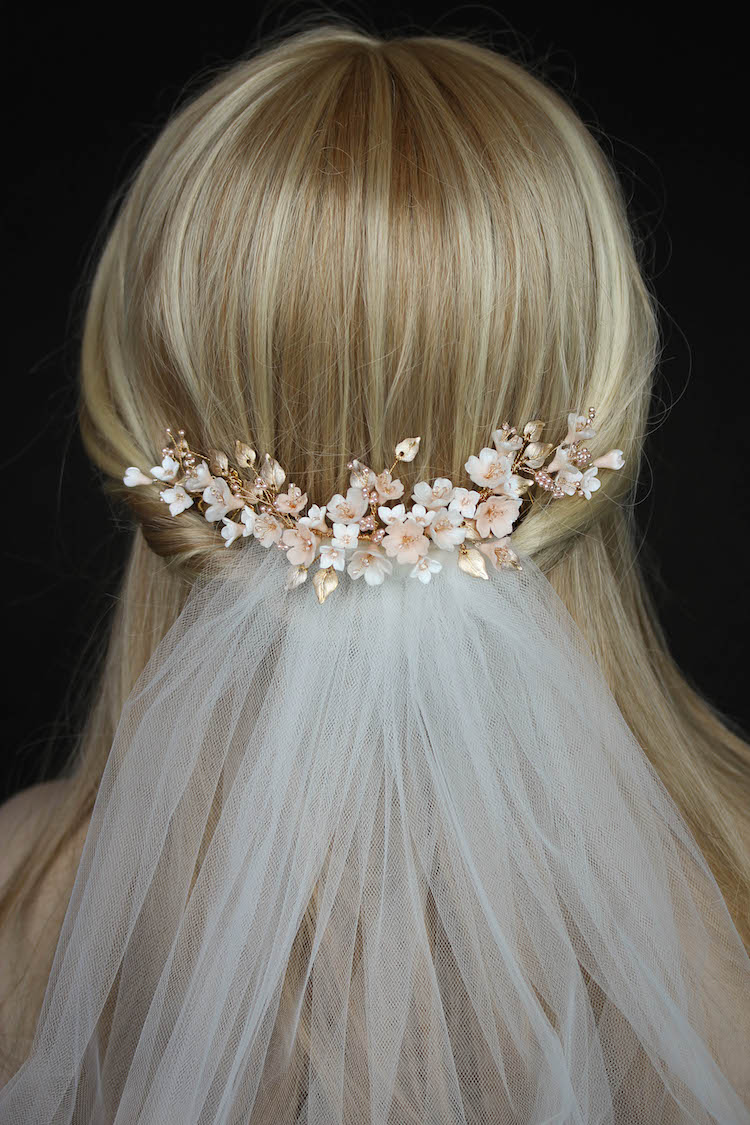 BESPOKE for Tristan_Cherry Blossom wedding headpiece and hair pin set 1