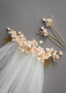 BESPOKE for Tristan_Cherry Blossom floral wedding headpiece and hair pin set 2
