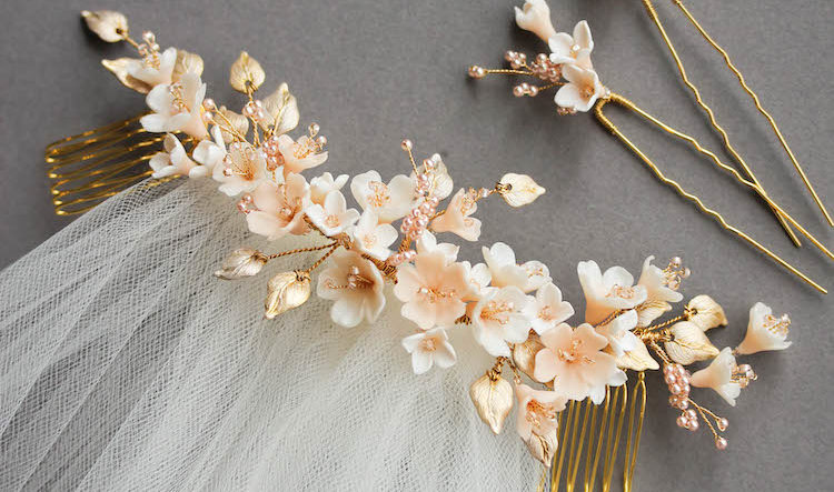 Blush Blossoms | A floral wedding headpiece for Tristan