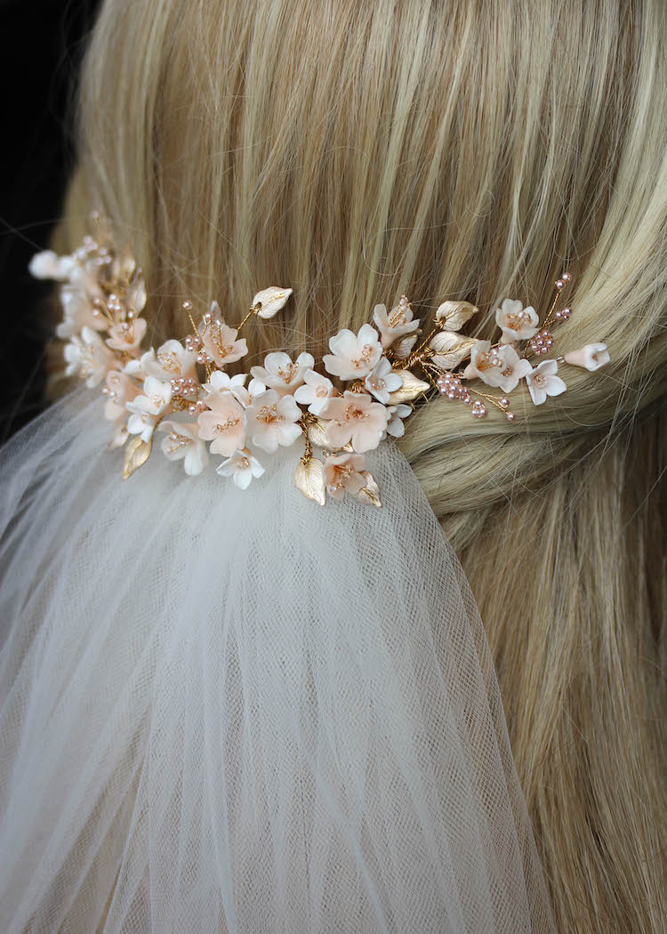 BESPOKE for Tristan_Cherry Blossom wedding headpiece and hair pin set 4